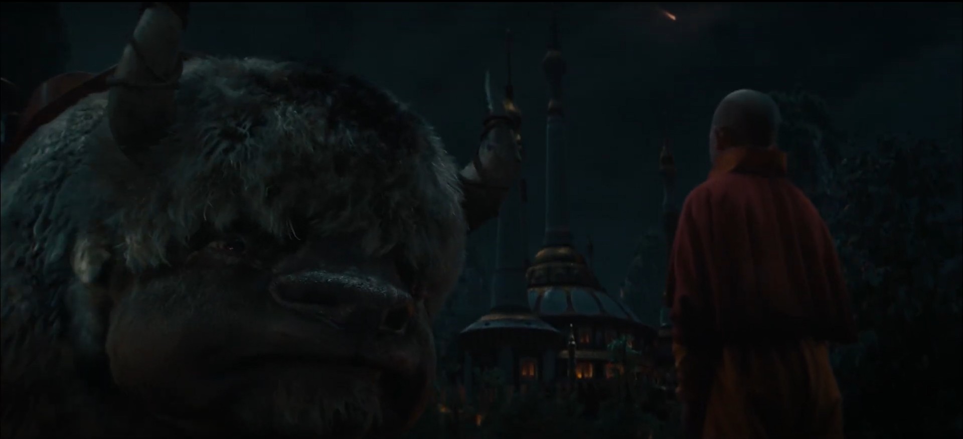 Aang talks to Appa his bison