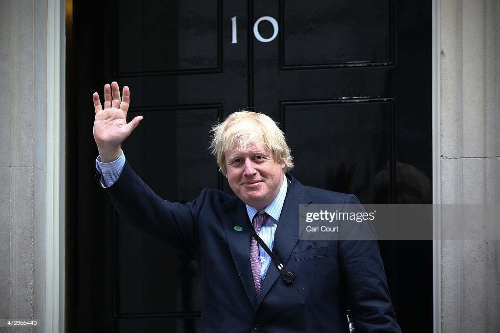 Boris Johnson waving and image says Carl Court
