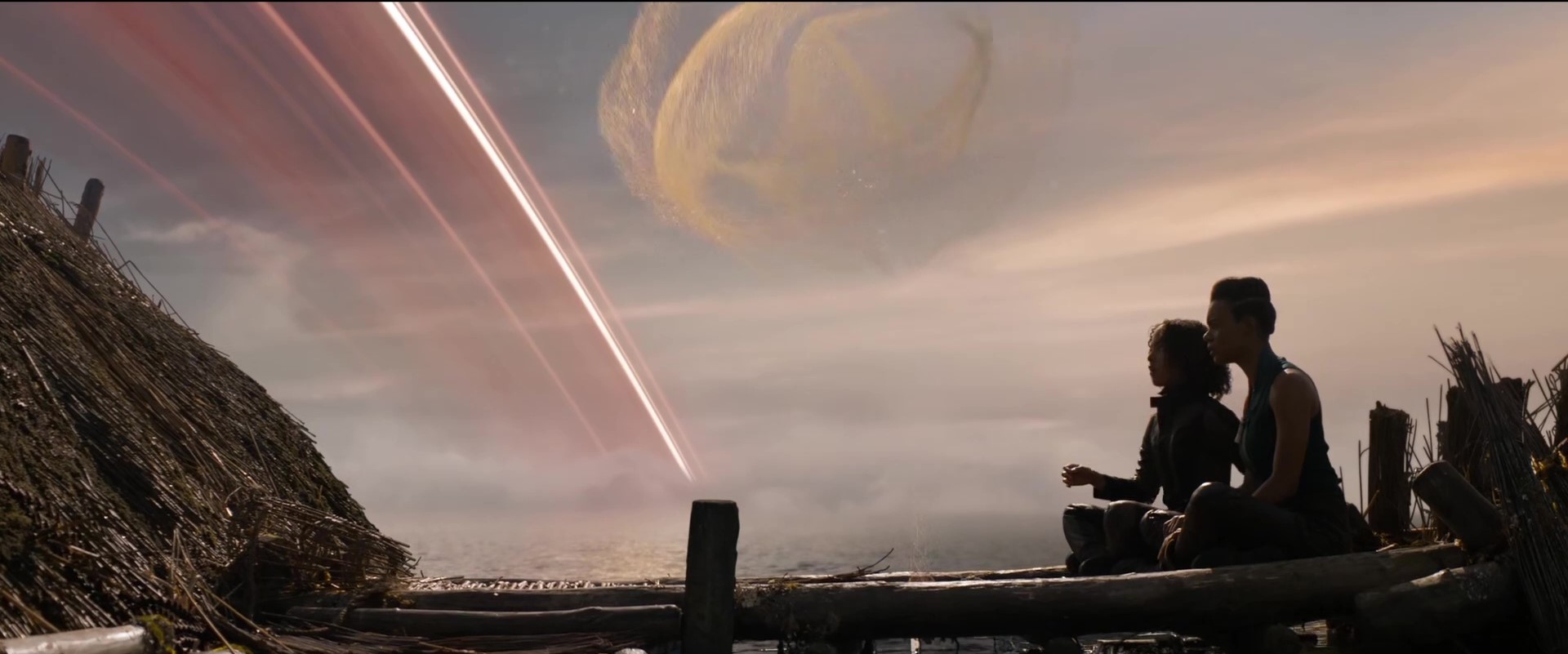 mother and daughter on a distant planet